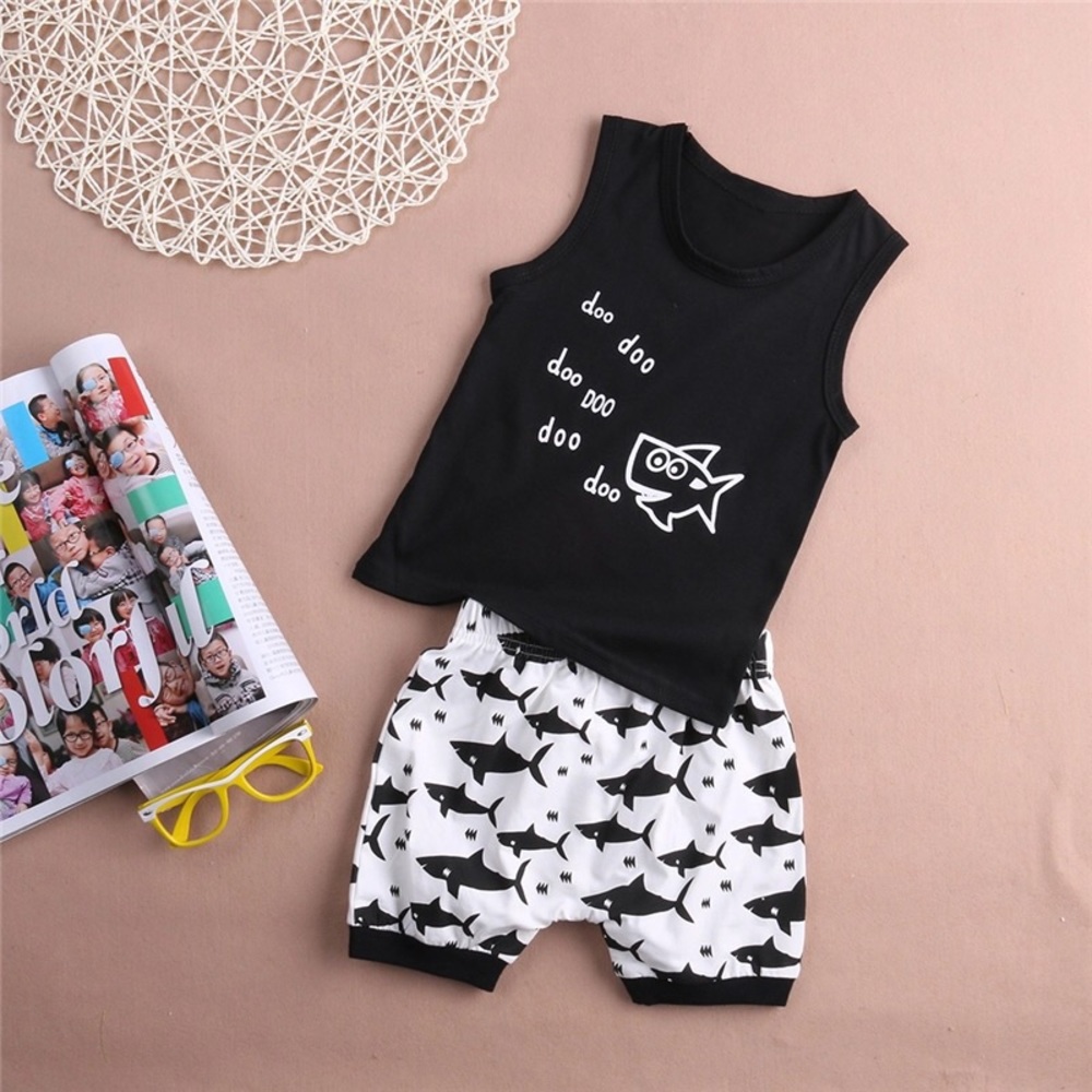 🆕Baby Boys Shark Tanktop & Shorts Set